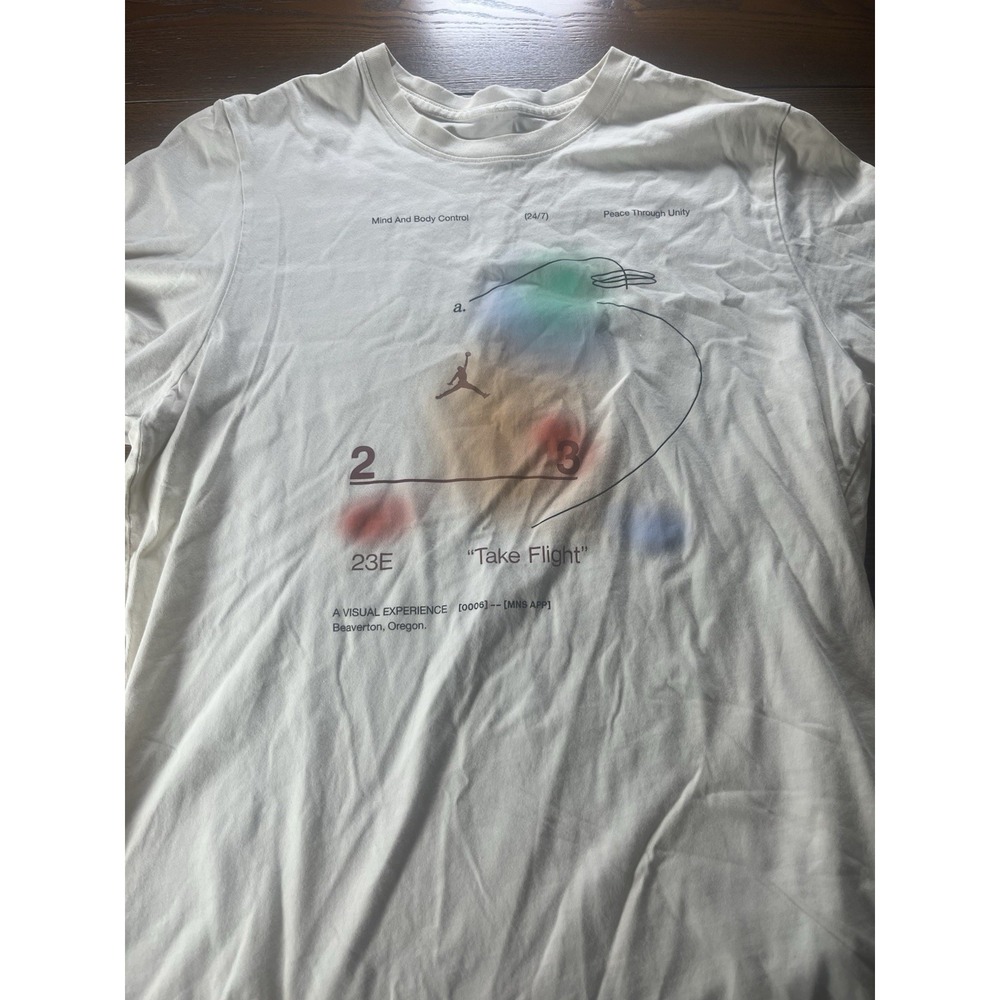 Nike Air Jordan Cream Men's Tshirt L DV8410-113 Spring '23 Loose Fit Crew Neck